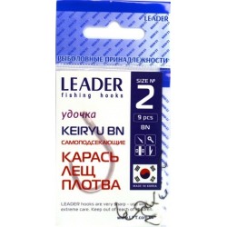 Гачки для риболовлі, Leader Keiryu, 9шт/уп, колір BN, №2
